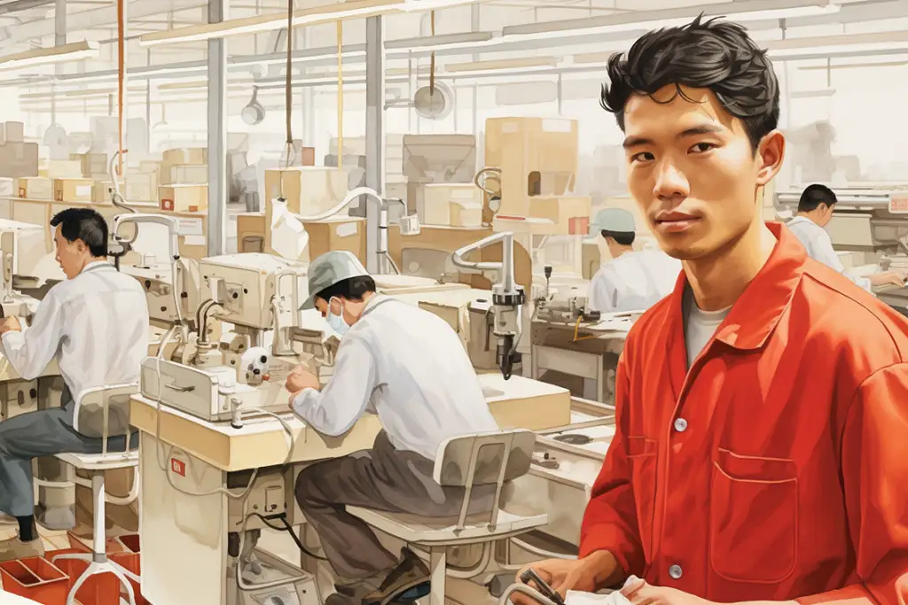 Illustration of Chinese factory at its full capacity