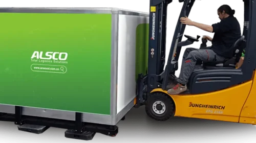 Alsco makes reusable boxes