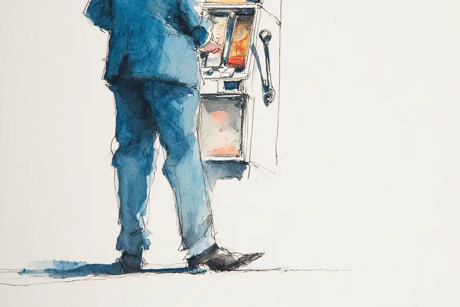 Illustration of a slot machine in a Macau casino