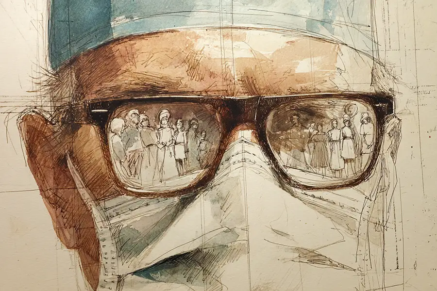 Illustration of a cosmetic surgeon