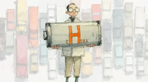 Illustration of China's hydrogen battery industry