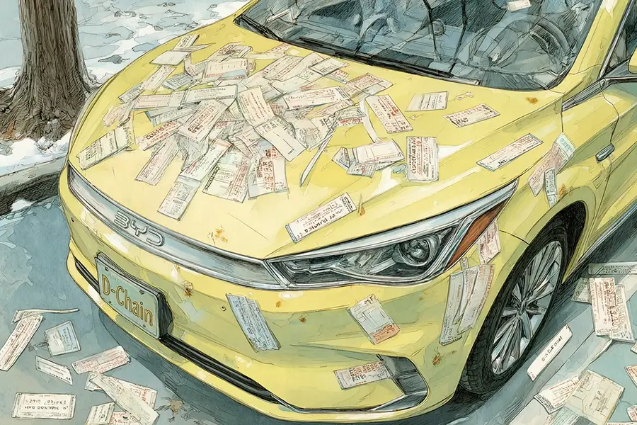 Illustration of BYD's banning from using its D-chains