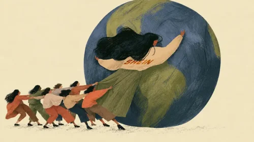 Illustration about Shein trying to embrace ESG