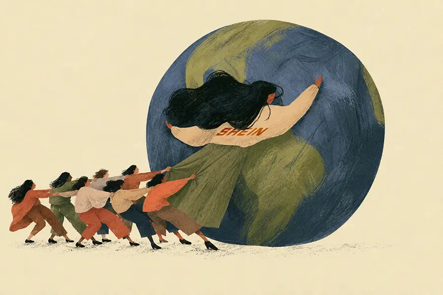 Illustration about Shein trying to embrace ESG