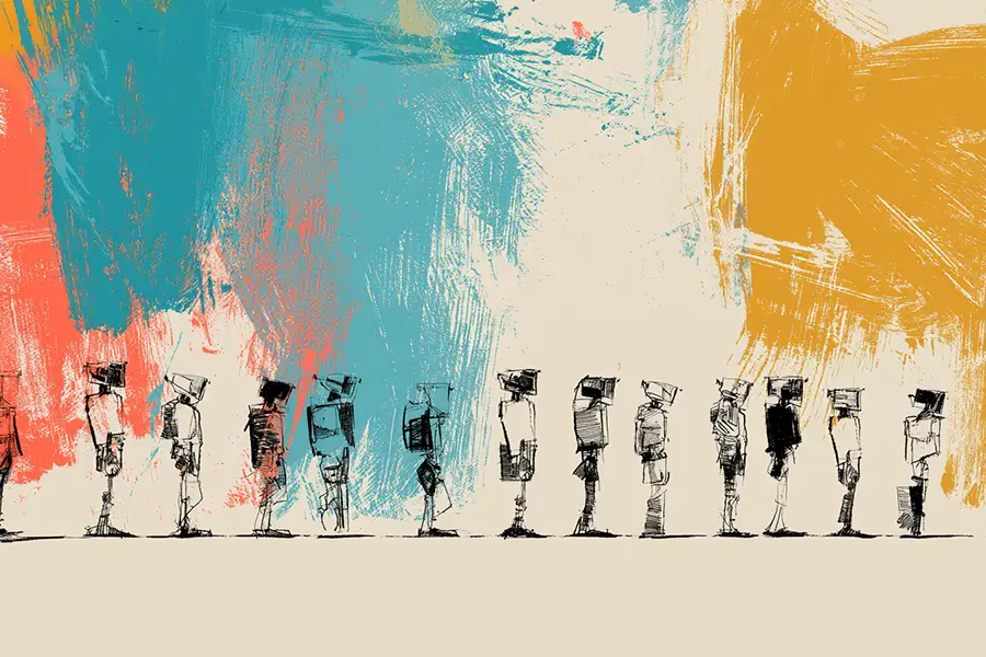 Illustration of humanoid robots
